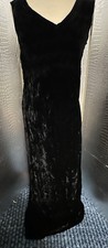 Beth Schaeffer Classic Black Velvety Vintage Sleeveless Maxi Dress Size Large