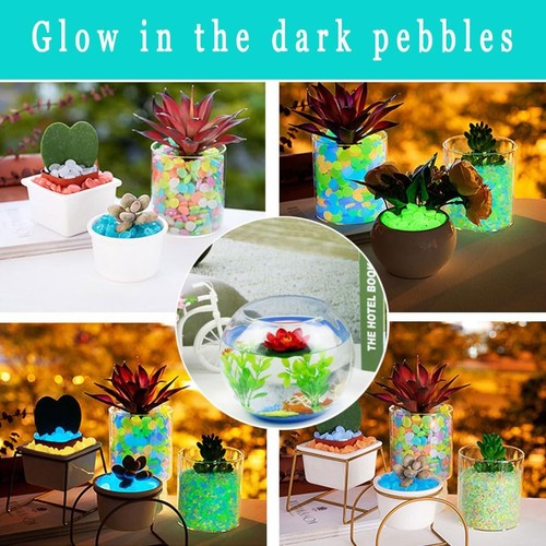 Glow in The Dark Stones 1000 Pcs Glow Pebbles Aquarium Rocks Blue Stones for - Picture 5 of 6