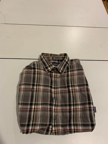 Patagonia Shirt Medium Grey Red Plaid Island Sun Organic Cotton Hiking Gorpcore - Picture 3 of 8