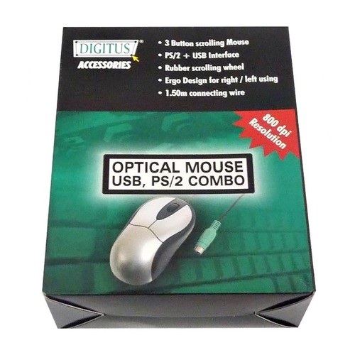 USB Optical Mouse Ps/2 Combo Digitus Da-20116 Ergonomic High Precision_ - Picture 5 of 5