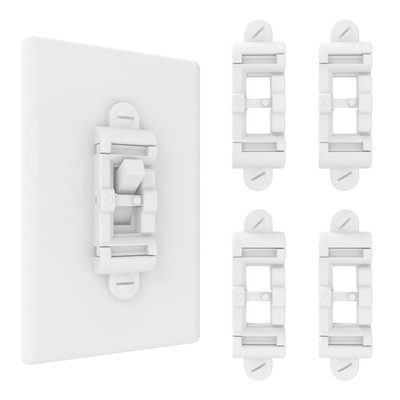 4 PK Light Switch Cover Guard Toggle Lock Child Proof Plate Prevents Accidental