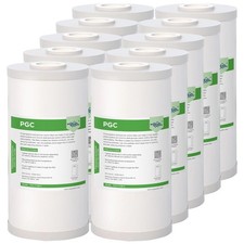 1-10 Pack 10x4.5" Whole House Activated Coconut Carbon Sediment Water Filter 5 m