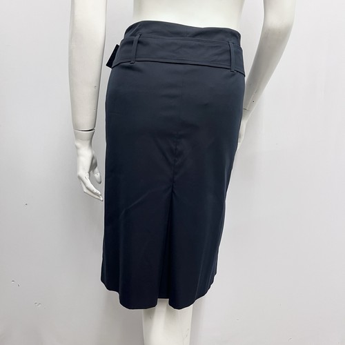 Falda elástica Prada Gonna popelina con cinturón azul marino nueva con etiquetas algodón elástico talla 38 - Imagen 3 de 8
