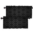 Black Gothic Grey Dark Valance,Flourish Damask Pattern Gray On Black Window C...