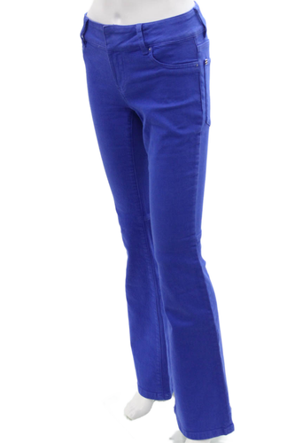 Alice + Olivia Womens Textured Zip Button Boot Cut Jeans Blue Size EUR 25 - Picture 2 of 7