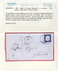 1862 29 JANUARY C.20 SASS 15Dh ISOLATED ON LETTER FOLD SENT BY JESI