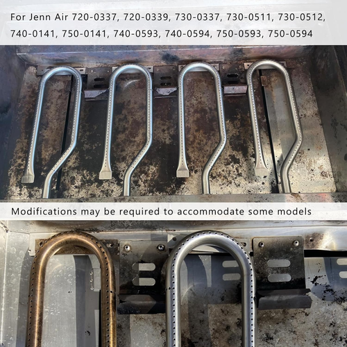 Gas Grill Burner Replacement Stainless Steel Set of 4 for Jenn Air 15 13/16 New - Picture 5 of 5