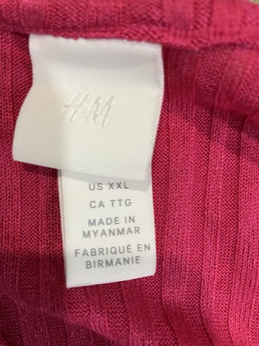 Button Detail Ribbed Pink Tank Top Women’s Size XXL - Picture 3 of 4