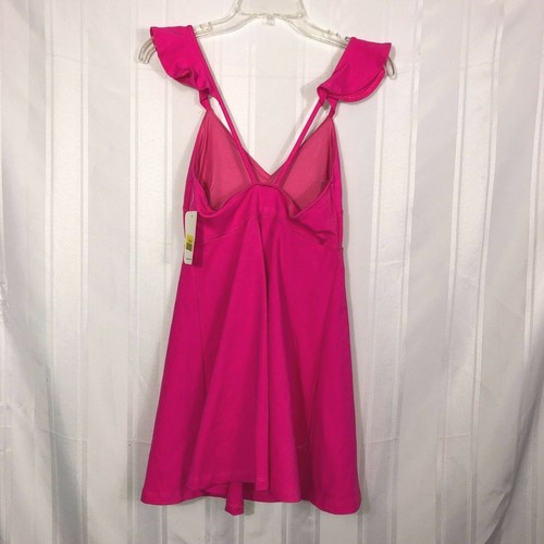 NWT Coveted Clothing Pink Women's Size: M V-Neck Mini Length Solid Empire Dress - Picture 2 of 9