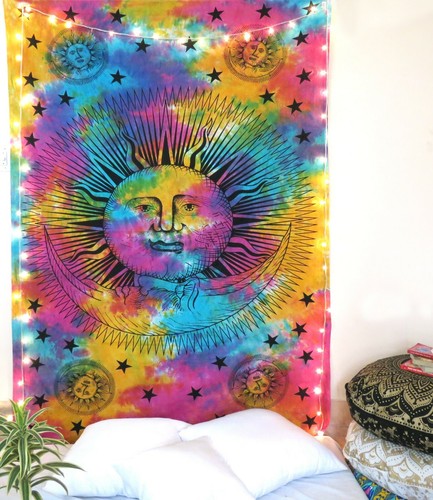 Sábana de cama bohemia boho tamaño doble tapices cuelgantes de pared indios decoración del hogar - Imagen 43 de 108