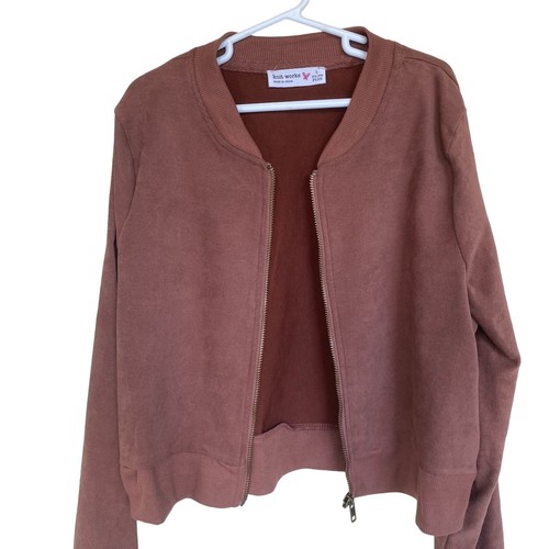 Knit Works Crop Jacket Plus Girls Large 14 1/2-16 1/2 STYLE 8241U20 CINNAMON - Picture 5 of 14