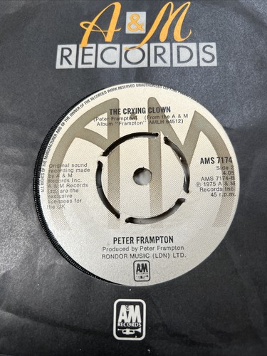 Peter Frampton Show Me The Way/The Crying Clown A&M Promo vinyl 7 record single - Picture 4 of 4