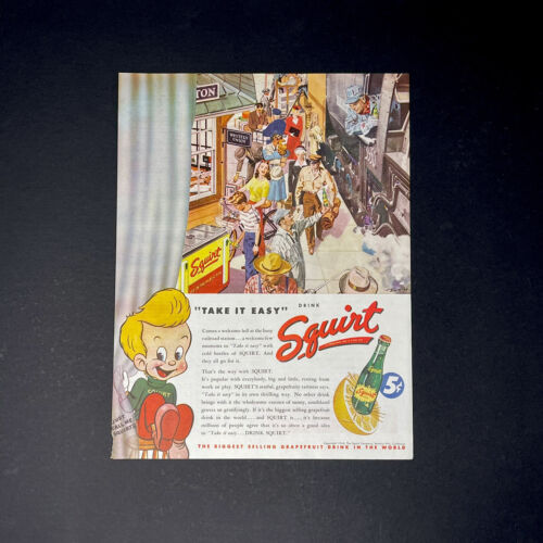 Squirt Lemon Soda Pop 3 x LOT 1946 Original Print Ads VTG Big - Picture 2 of 5