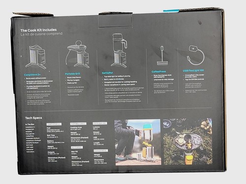 BioLite CAMPSTOVE 2+ Complete Cooking Kit 3W Wood Burning FIRE Cook Set USB PWR - Bild 9 von 12