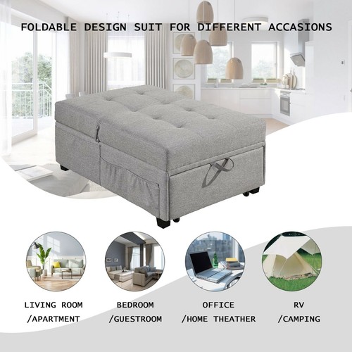 4-IN-1 Convertible Sofa Bed Folding Sleeper Chair Leisure Recliner Lounge Couch - Picture 18 of 33