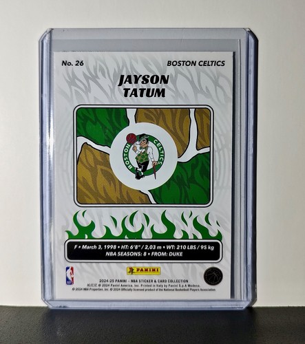 Jayson Tatum 2024-25 Panini NBA #26 Sticker Card Boston Celtics - Picture 2 of 2