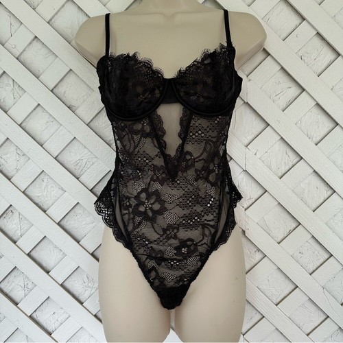 Body de encaje negro de una pieza | Victoria's Secret vintage y2k M - Imagen 1 de 7