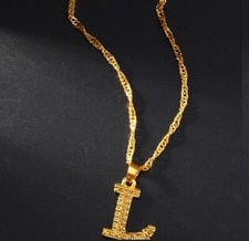 Gold Alphabet Letter Initial Friendship Bridesmaid Ladies Gift Chain Necklace