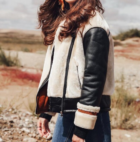 donna Giacca Outwear maniche lunghe misto pelliccia C339 lana per e finta in a BBPZrxO