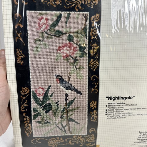 Bucilla cross Stitch kit 4290 Picture 9x18 Nightingale Beautiful Vintage Canvas - Picture 4 of 7