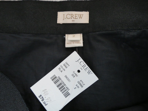 Falda lápiz corta forrada negra de encaje de algodón J Crew nueva con etiquetas con cremallera lateral, decoración talla 2 - Imagen 9 de 14