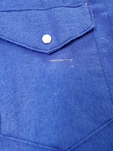 VTG Dakota By Five Brother Navy Blue Pearl Snap Long Sleeve Flannel Shirt Mens L - Picture 5 of 8