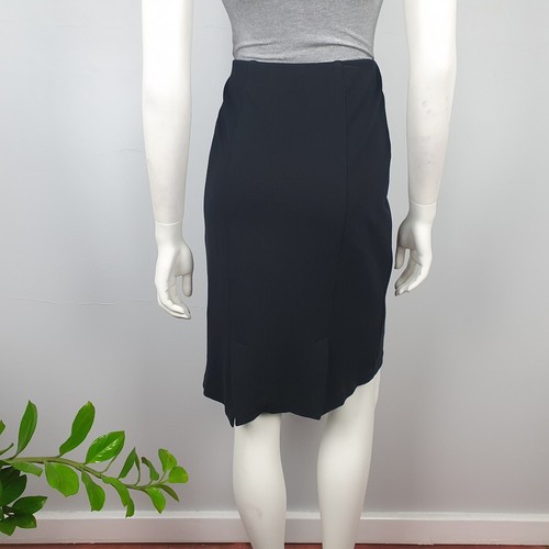 Falda lápiz elástica Jacqui E talla 10 negra cintura elástica ajustada dividida para mujer - Imagen 5 de 13