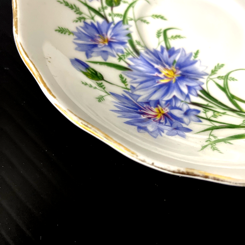 Royal Vale Blue Cornflower Bone China Trio, Teacup, Saucer & Side Plate - Picture 14 of 17