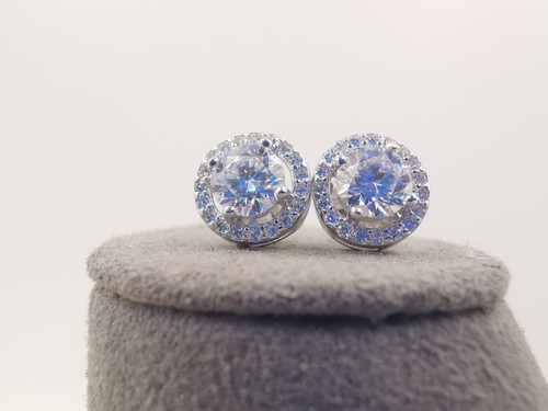 0.5CT Round Cut VVS1/D Real 5mm Moissanite Solitaire StudEarrings Hallmark PT950 - Picture 2 of 23