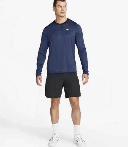 NIKE COURT DRI FIT VANTAGGIO MAGLIA TENNIS UOMO SLIM FOT 1/4 ZIP MEDIA DD8370-410 - Foto 4 di 5