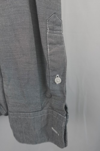 Abercrombie & Fitch Men's Gray Band Collar Button Down Shirt XXL - Picture 7 of 14