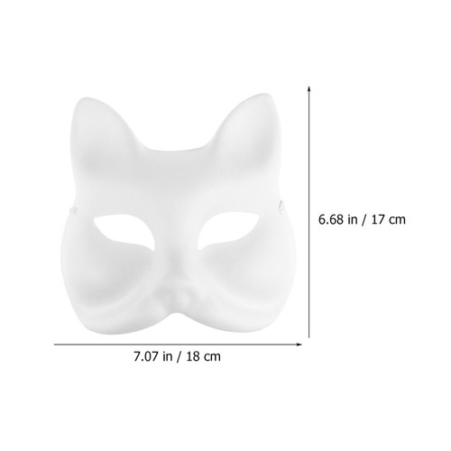 10 Pcs Hand Painted Pulp Masks Fox Masquerade Paintable Man Mother to - Afbeelding 5 van 12