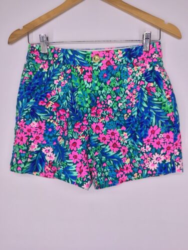 Lilly Pulitzer Callahan hoch geschnittene Shorts Tiny Garden Damengröße 0 NEU neu ohne Etikett - Bild 2 von 8
