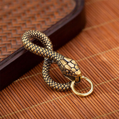 Brass Zodiac Snake Shape officiel Pendant Keychain Bag Hangings Decoration Car Keyring