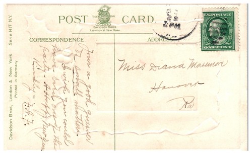 Vintage Greeting For a Happy New Year Postcard . BPC - Picture 2 of 2