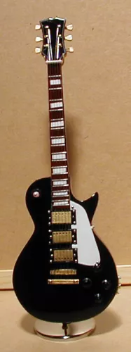 Electric Guitar Handmade Collectible Miniature 9.5" with display stand & case 