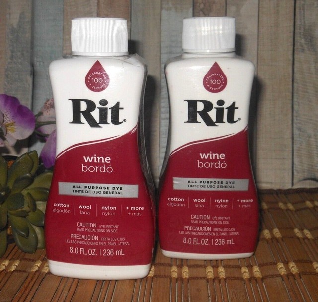 2 BOTTLES ~ RIT LIQUID FABRIC DYE 8 oz WINE ~ALL PURPOSE ~ Fast Shipping 2 BOTTLES ~ RIT LIQUID FABRIC DYE 8 oz WINE ~ALL PURPOSE ~ Fast Shipping