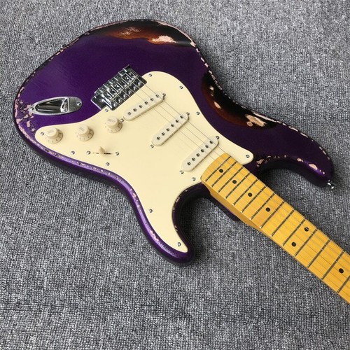 Heavy relic ST chitarra elettrica ged hardware finitura nitro colori viola - Foto 9 di 12