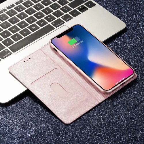 For iPhone 11 12 13 Pro Max 14 15 XR Glitter Flip Card Case Magnetic Phone Cover - Picture 4 of 18