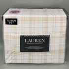Ralph Lauren XDP QUEEN 4pc Sheet Set Pink Tan Cream Plaid Country Cottage