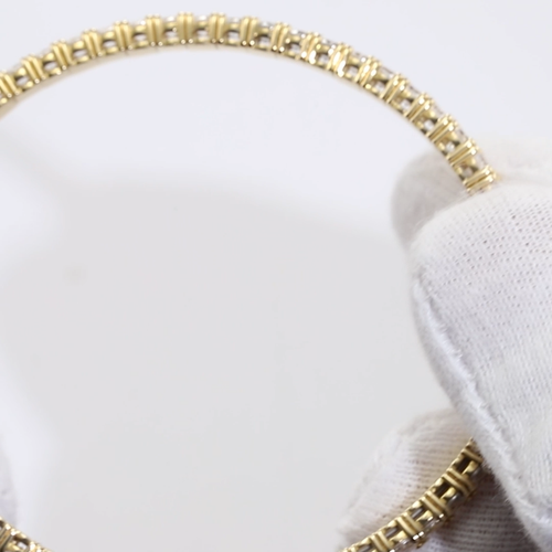 14K Real Solid Gold Round Brilliant Tennis Bangle Bracelet 1.75mm-4mm - Video 1 of 1