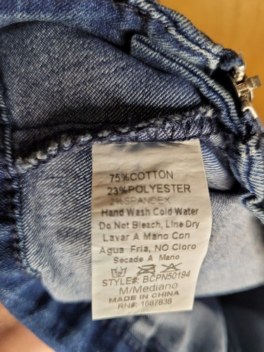 Banjul Bell Bottom Blue Jean Frayed Raw Hem Extreme Flare Belted Medium - Picture 10 of 14