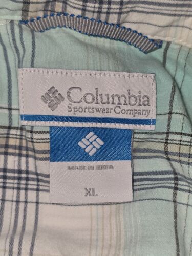 Columbia Long Sleeve Plaid Casual Dress Button Shirt Blue Yellow Men's Size XL - Picture 10 of 17