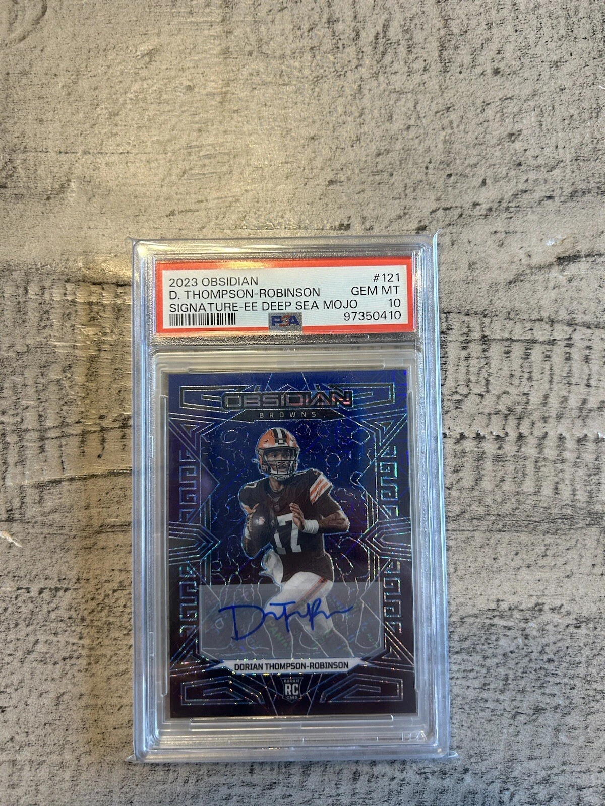 Dorian Thompson-Robinson Panini Obsidian #121 Signature-Electric Etch Deep Sea Mojo