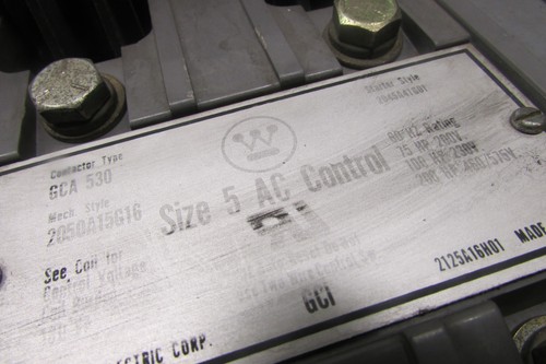Contattore avviamento Westinghouse GCA530 taglia 5  - Foto 4 di 8