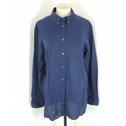 Camisa Equipamiento Azul Marino Algodón Abotonada Manga Larga Verano Talla M