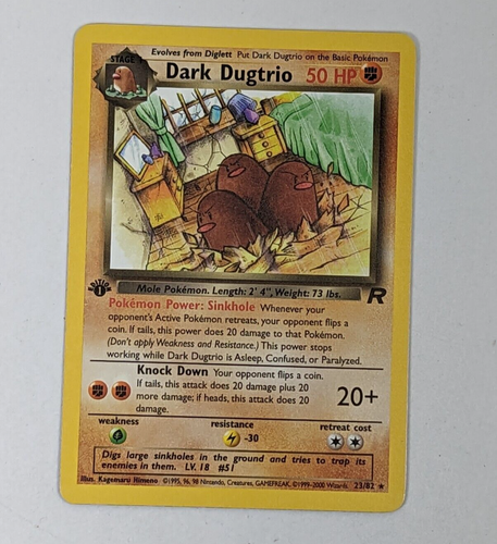 Dark Dugtrio 1st Edition Team Rocket 23/82 Non-Holo Pokemon TCG Rare (NEAR-MINT) - Picture 1 of 5