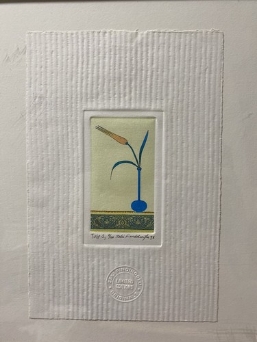 Turkish artist ZEKI FINDIKOGLU numbered 2/100 print “TULIP 2” 1993 - Picture 10 of 12