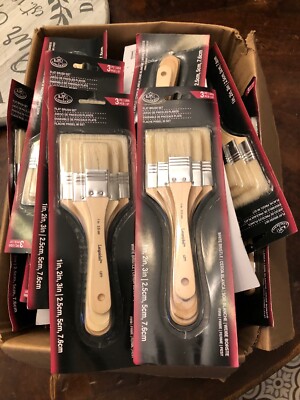 (3) Royal & Langnickel White Bristle Brush 3 Pc Sets (9 brushes)