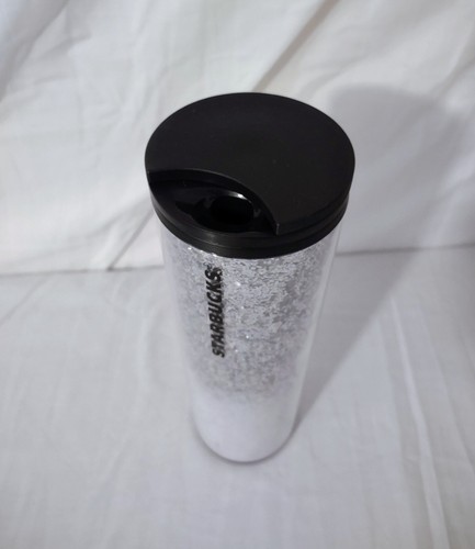 Starbucks 2019 Holiday Silver Glitter Snow on Bottom Tumbler 16oz NEU - Bild 2 von 3